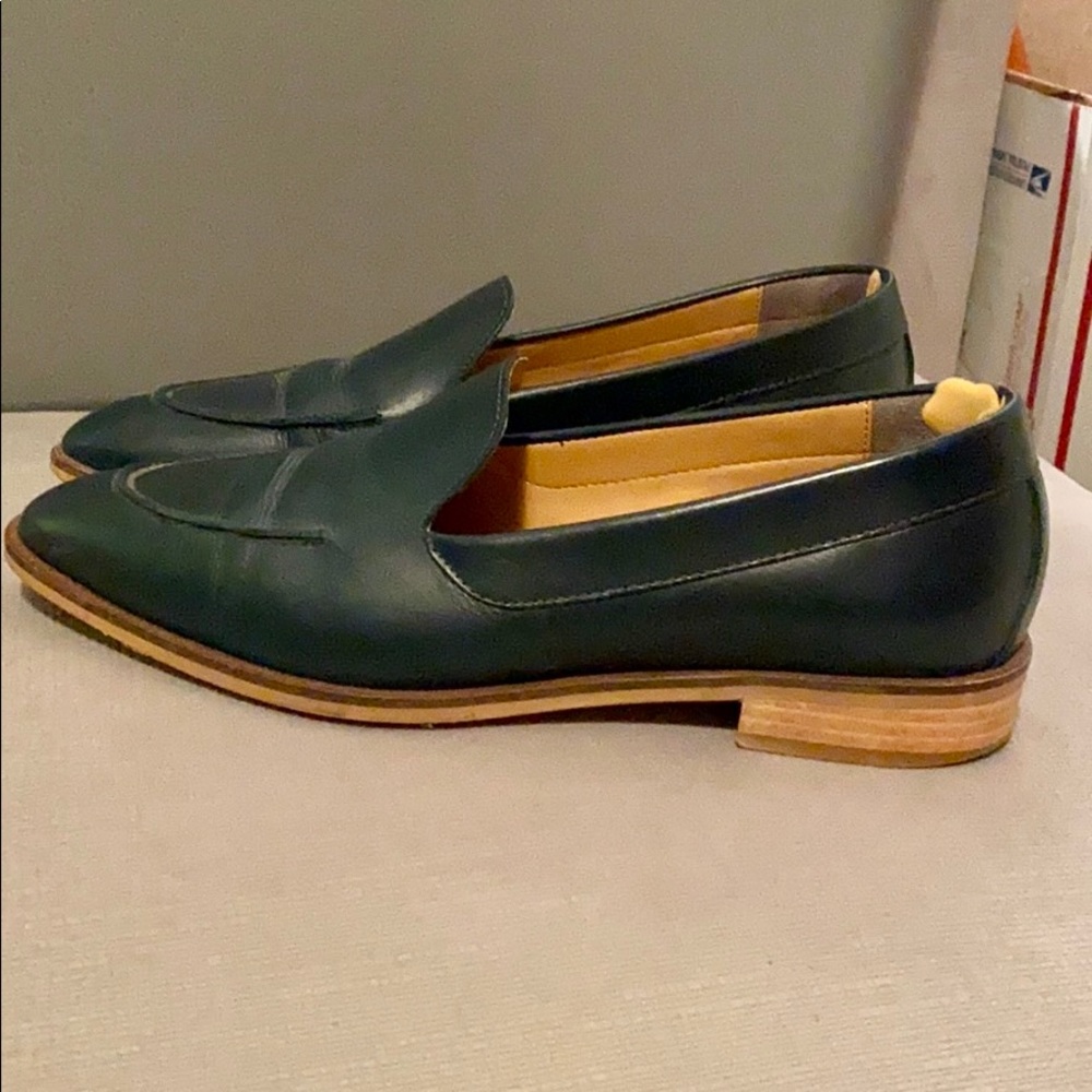 Everlane The Modern Loafer; dark green leather 8.5